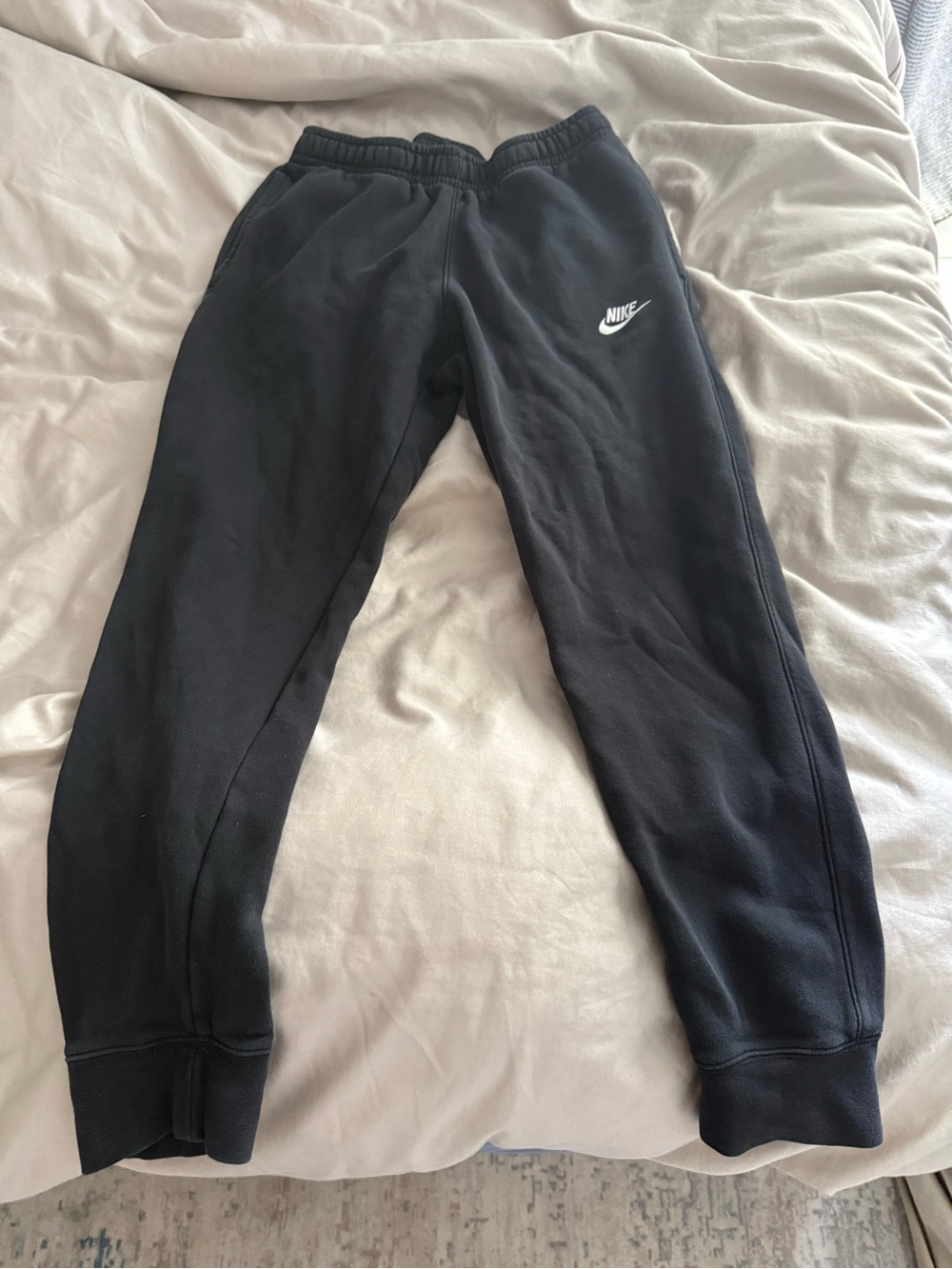 Nike Black Kids Jogger Sweatpants with White Logo